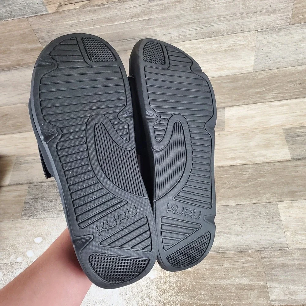 Kuru Moment Mens Slide Sandals Sz‎ 13 M Jet Black Storm Gray Platform Slip On